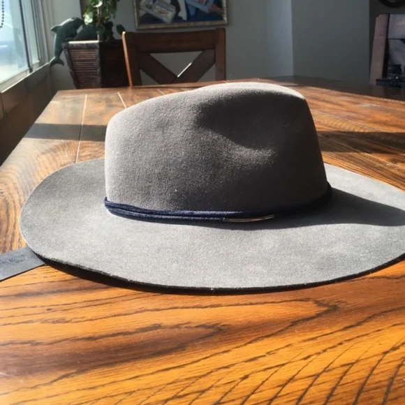 Rag & Bone Range Felt Brimmed Hat Unisex in Gray size Large 58cm - Picture 6 of 14